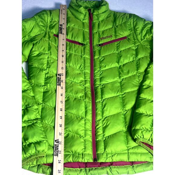 Marmot Puffer Jacket Womens Green Goose Down Fill Zip Coat Size Small * See Desc - Picture 5 of 8